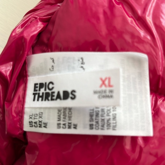 Epic Threads girls reversible puffer vest rasberry/pink XL - Picture 2 of 5